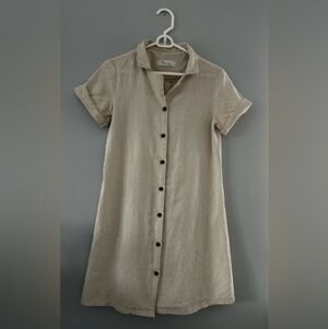 Simple Button Down Cotton Shirt Dress. Size S